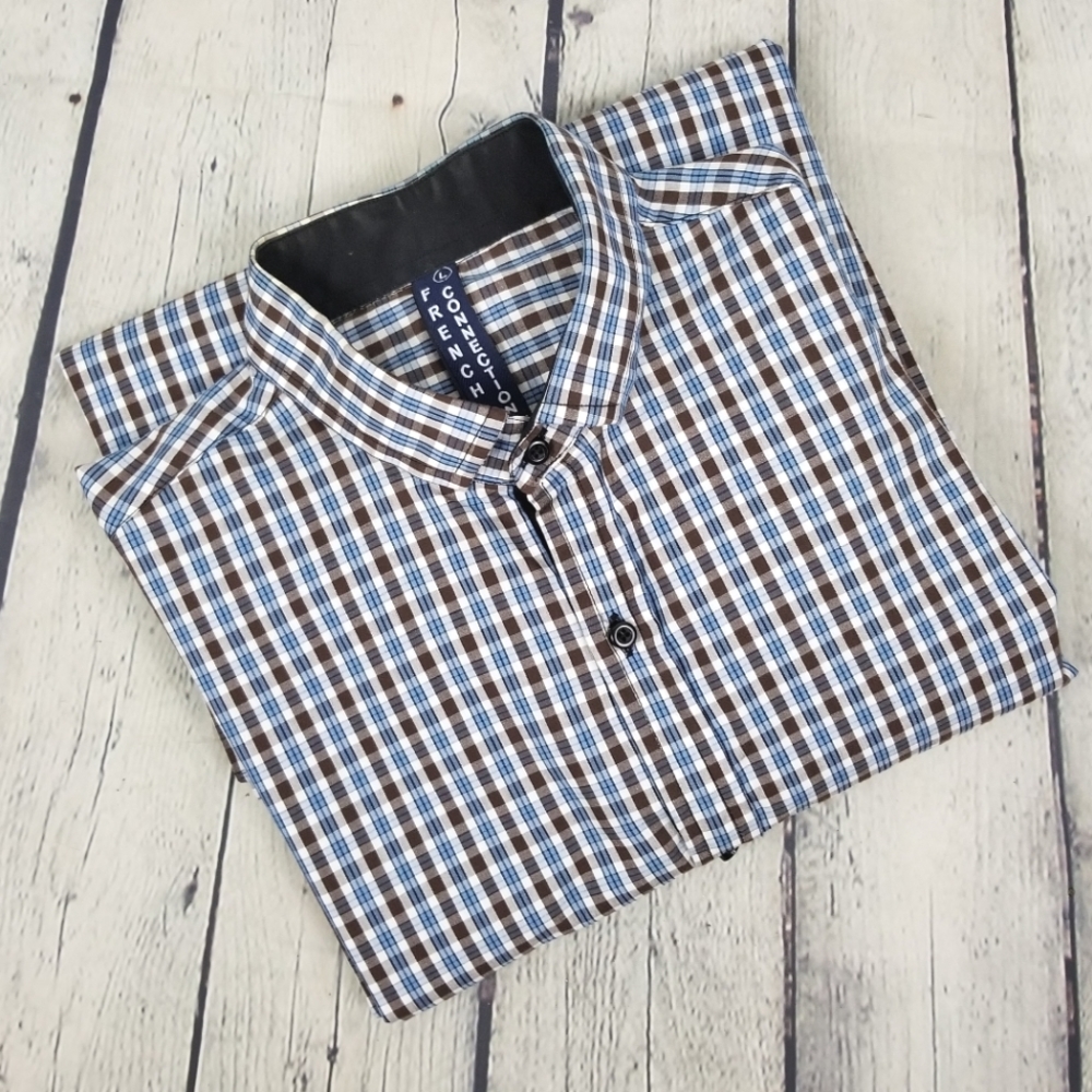 FRENCH CONNECTION | plaid button long sleeve shirt